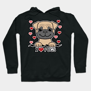 I Love Pugs Hoodie